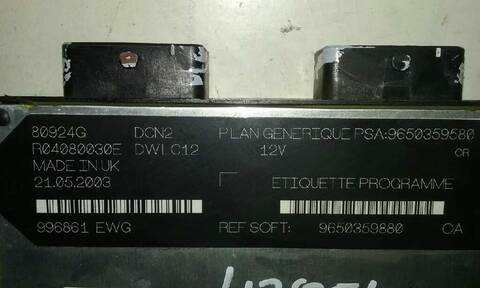 Foto 2ª: Centralita Motor ECU Peugeot 206 1.9 DIESEL BERLINA 69CV 51KW [WJY] (2003)