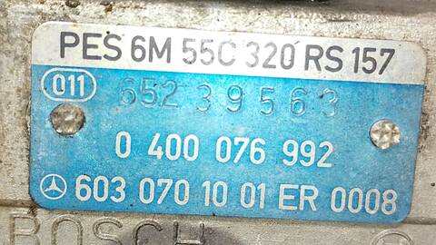 Foto 4ª: Bomba Inyeccion Mercedes Clase E 180 D-TURBO 300 124.133) BERLINA 143CV 105KW [OM603960] (1984)