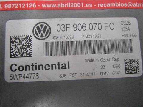 Foto 2ª: Centralita Motor ECU Volkswagen Polo 1.2 SPORT 105CV 77KW [CBZB] (2011)
