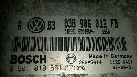 Foto 3ª: Centralita Motor ECU Volkswagen Golf ADVANCE BERLINA 110CV 81KW [ASV] (2001)