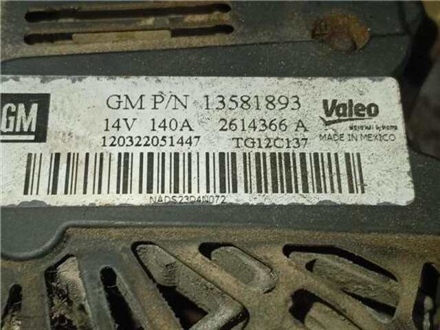 Foto 2ª: Alternador Opel Corsa 1.2 CMON [1.2 LTR. - 63 KW CAT (A 12 XER - LDC)]