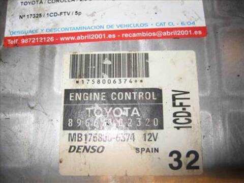 Foto 3ª: Centralita Motor ECU Toyota Corolla 2.0 D-4D 116CV 85KW [1CD-FTV] (2003)