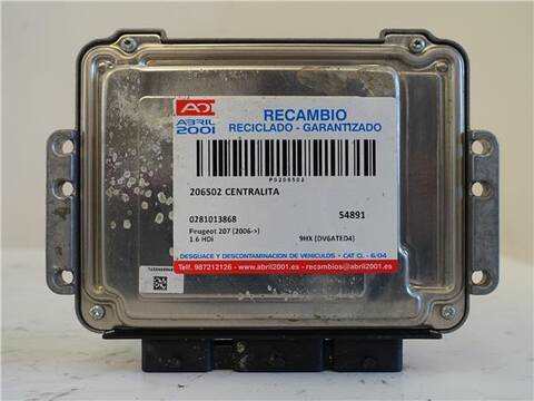 Centralita Motor ECU Peugeot 207 1.6 HDI 90CV 66KW