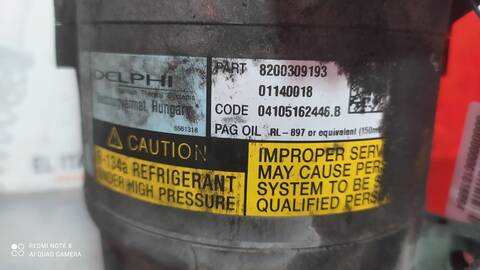 Foto 3ª: Compresor Aire Acondicionado Renault Scenic CONFORT AUTHENTIQUE 120CV 88KW [F9Q D8] (2005)