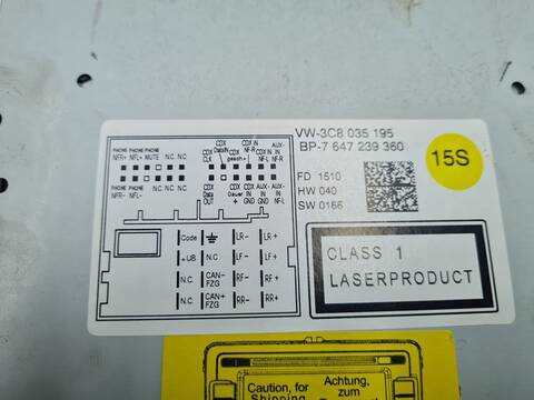 Foto 2ª: Pantalla Multifuncion Volkswagen Golf 2.0 TDI 140CV 103KW [CFF] (2010)