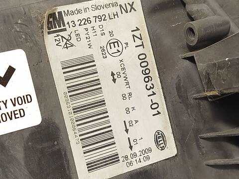 Foto 4ª: Faro Izquierdo Opel Insignia 2.0 CDTI 68) 131CV 96KW [A20DTH] (2009)