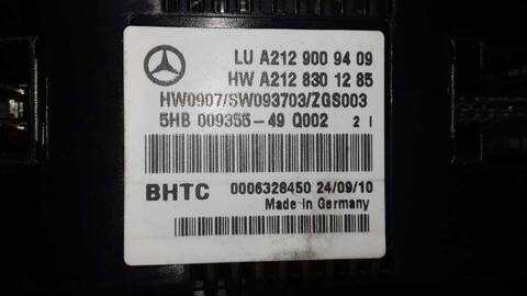 Foto 3ª: Mando Climatizador Mercedes Clase E 180 220 CDI BLUEEFFICIENCY 212.002) 170CV 125KW [OM651924] (2010)