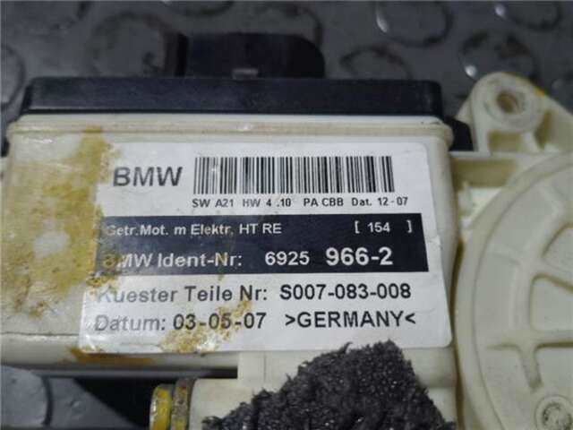 Foto 3ª: Elevalunas Eléctrico Trasero Derecho Bmw X3 2.0 D 16V CAT [M47 D20 (204D4)]