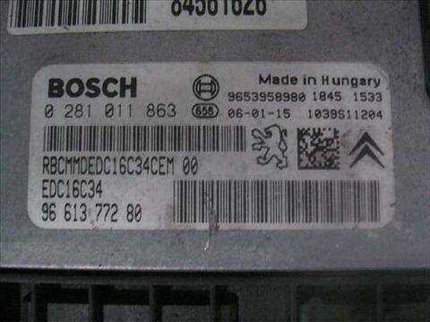 Foto 2ª: Centralita Motor ECU Peugeot 307 1.6 HDI 110 109CV 80KW [9HX] (2006)