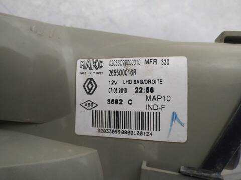 Foto 3ª: Piloto Trasero Derecho Renault Fluence EXPRESSION 106CV 78KW [K9K832] (2010)