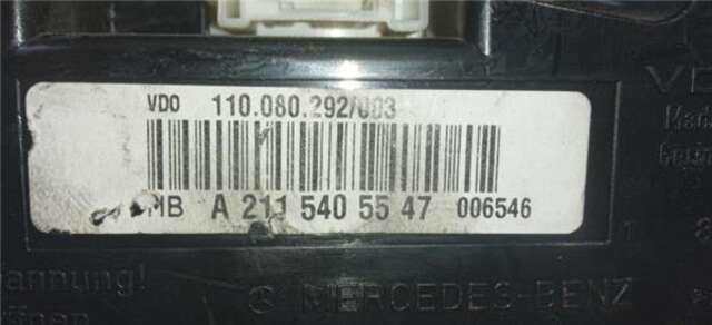 Cuadro de Instrumentos Mercedes Clase E 180 2.2 E 220 CDI (211.006) [2.2 LTR. - 110 KW CDI CAT]