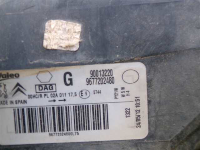 Foto 2ª: Faro Izquierdo Peugeot Partner 1.6 HDI 2008-2015 [9H06] (2012)