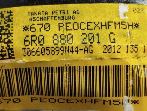 Foto 4ª: Airbag Delantero Izquierdo Volkswagen Polo ADVANCE 70CV 51KW [CGPA] (2012)