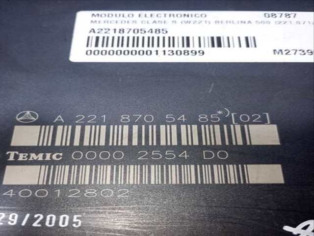 Foto 2ª: Centralita Motor ECU Mercedes Clase S 220 500 221.071) BERLINA 388CV 285KW [M273961] (2006)