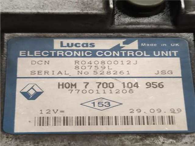 Foto 2ª: Centralita Motor ECU Renault Express D 65 1.9 (FC0E. FC02. FC0J. FC0N) KANGOO(FC0/1_) [F8Q 630]