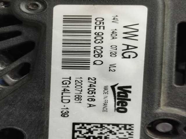 Foto 3ª: Alternador Volkswagen T-Roc 1.5 16V TSI ACT 150CV 110KW [DPCA] (2020)