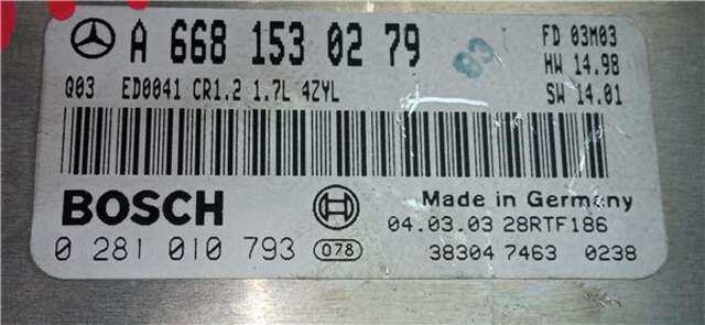 Centralita Motor ECU Mercedes Clase A 140 1.7 170 CDI (168.008) [1.7 LTR. - 66 KW CDI DIESEL CAT]