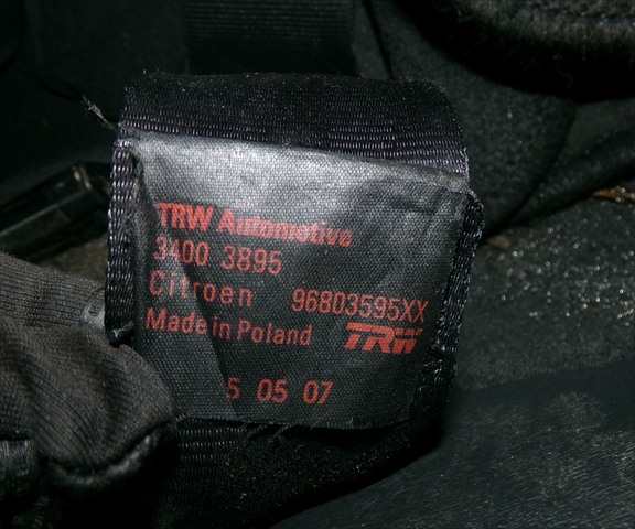 Foto 2ª: Cinturón Delantero Izquierdo Citroen C3 1.4 HDI 2002-2010 [8HZ] (2007)