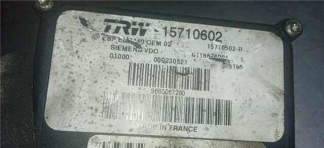 Abs Peugeot 407 1.6 BUSINESS LINE [1.6 LTR. - 80 KW HDI FAP CAT (9HZ - DV6TED4)]