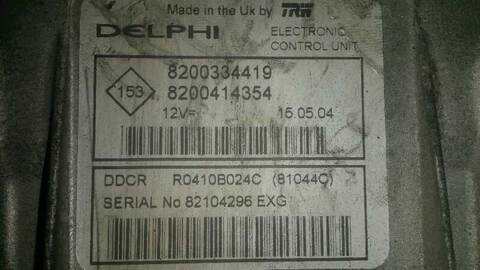 Foto 2ª: Centralita Motor ECU Renault Megane 1.5 DCI DIESEL 101CV 74KW FAMILIAR II FAMILIAR [K9K] (2004)