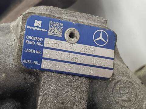 Foto 3ª: Turbocompresor Mercedes Clase E 180 2143CC 204CV 97KW [651911] (2009)
