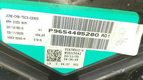 Foto 4ª: Cuadro de Instrumentos Peugeot 307 D-SIGN BERLINA 90CV 66KW [9HX] (2005)