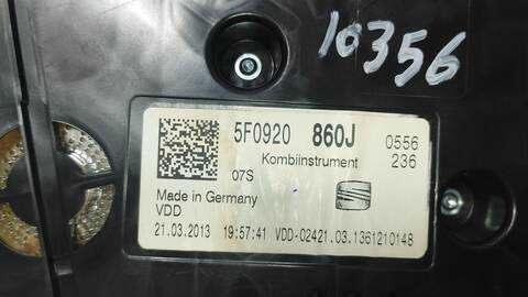 Foto 2ª: Cuadro de Instrumentos Seat Leon ERENCE 105CV 77KW [CLH] (2013)