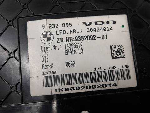 Foto 3ª: Cuadro de Instrumentos Bmw Serie 3 315 320D ADVANTAGE 190CV 140KW [B47D20A] (2015)