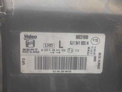 Foto 3ª: Faro Izquierdo Seat Ibiza 1.6 TDI 105CV 77KW [CAYC] (2014)