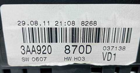 Foto 2ª: Cuadro de Instrumentos Volkswagen Passat 2.0 TDI 140CV (2005)