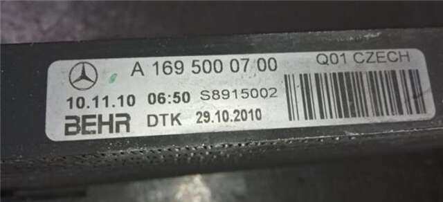 Radiador Aceite Mercedes Clase A 140 2.0 A 180 CDI (169.007) [2.0 LTR. - 80 KW CDI CAT]