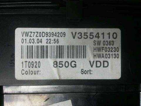 Cuadro de Instrumentos Volkswagen Touran 116CV 85KW