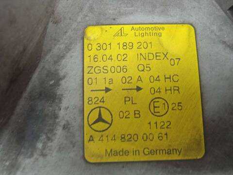 Foto 3ª: Faro Izquierdo Mercedes Vaneo CDI VANEO CITY TREND 91CV 67KW FURGONETA (2002)