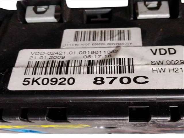 Foto 3ª: Cuadro de Instrumentos Volkswagen Golf 2.0 TDI 110CV (2008)