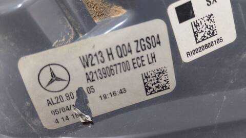 Foto 3ª: Piloto Trasero Izquierdo Mercedes Clase E 180 E 220 D 213.004) 194CV 143KW [654920] (2018)