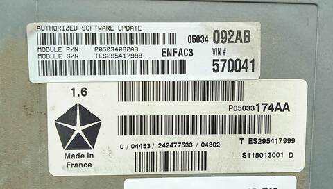 Foto 3ª: Centralita Motor ECU Chrysler PT Cruiser 1.6 116CV 85KW [16L ON] (2005)