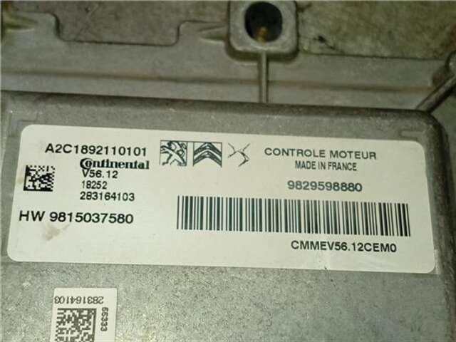 Centralita Motor ECU Peugeot 2008 1.2 STYLE [1.2 LTR. - 60 KW 12V E-VTI - PURETECH]