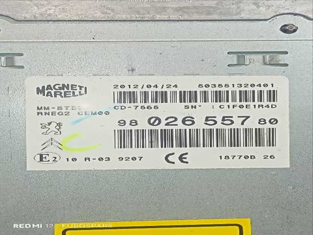 Foto 2ª: Sistema Audio Radio CD Peugeot 508 2.0 D SW HDI [RH02] (2012)
