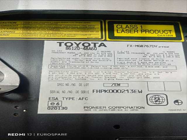 Foto 3ª: Sistema Audio Radio CD Lexus RX 3.5 G 350 AUTO [2GR-FE] (2006)