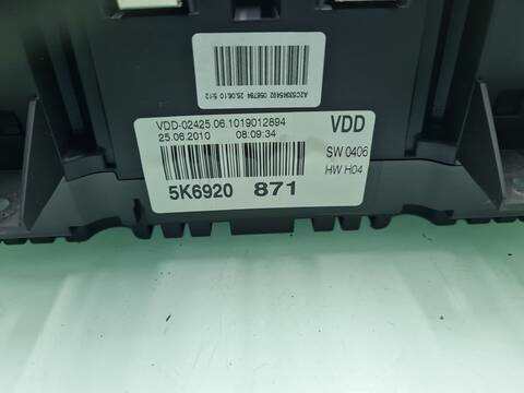 Foto 4ª: Cuadro de Instrumentos Volkswagen Golf GTI 211CV 155KW [CCZ] (2010)
