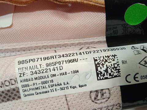 Foto 3ª: Airbag Cortina Delantero Derecho Renault Austral G TECHNO ESPIRIT ALPINE [H5H498] (2022)