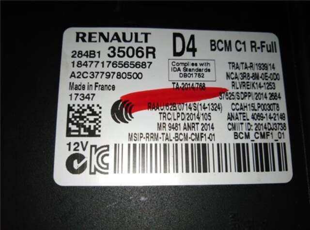 Caja Reles Fusibles Renault Megane 1.5 EXPERIENCE [1.5 LTR. - 81 KW DCI DIESEL FAP ENERGY] IV SPORT TOURER (06.2016-_)