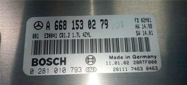 Centralita Motor ECU Mercedes Clase A 140 1.7 170 CDI (168.009) [1.7 LTR. - 70 KW CDI DIESEL CAT]