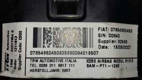 Foto 3ª: Airbag Delantero Izquierdo Citroen Jumper 2.2 HDI CAT 120CV 88KW [4HU] (2007)