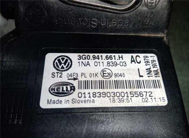 Faro Antiniebla Delantero Izquierdo Volkswagen Passat 2.0 EDITION BMT [2.0 LTR. - 110 KW TDI]