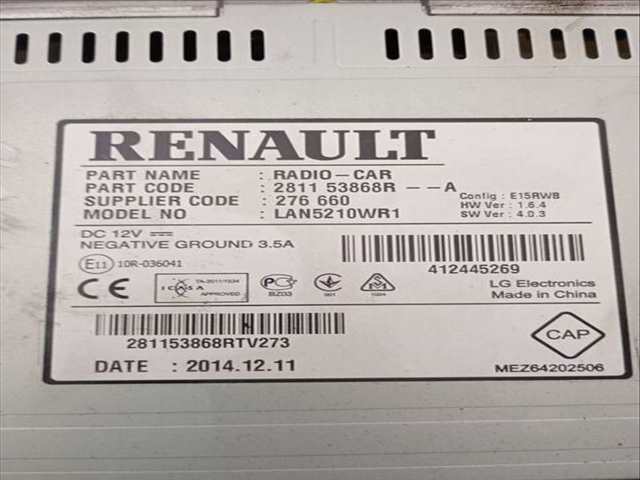 Foto 4ª: Sistema GPS Renault Clio ZEN 90CV 66KW [H4B A4] (2015)