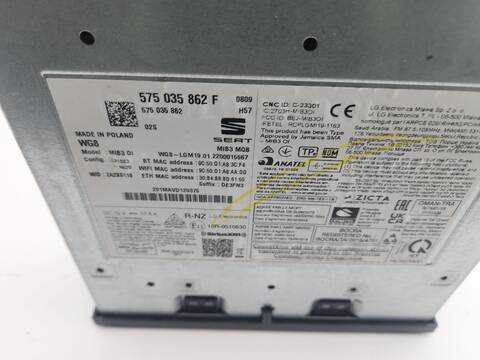 Foto 4ª: Sistema Audio Radio CD Seat Ibiza FR 116CV 85KW [DLAA] (2022)