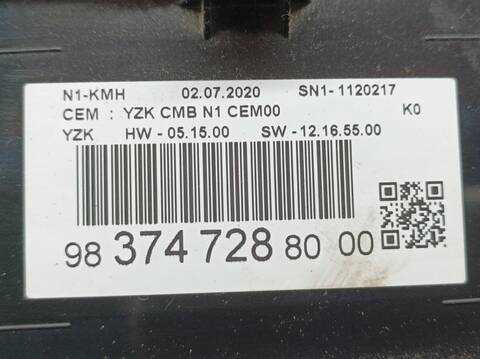 Foto 3ª: Cuadro de Instrumentos Citroen Jumpy CONTROL M 120CV 88KW FURGON [YH01] (2020)