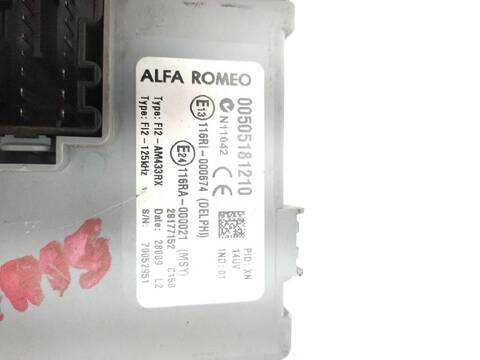 Foto 3ª: Caja Reles Fusibles Alfa Romeo Mito 1.4 MULTIAIR 955AXL1B) (2008)