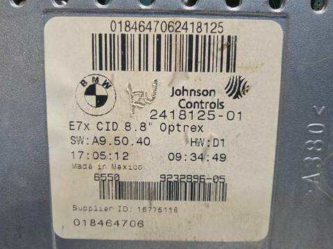 Foto 4ª: Pantalla Multifuncion Bmw X6 5.0I 408CV 300KW [N63B44A] (2012)